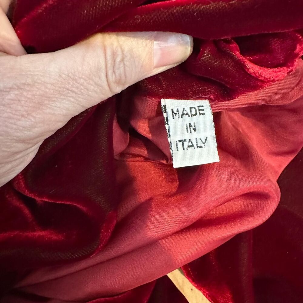 Ozbek Italy Runway Burgundy Velvet High Low Tailcoat Jacket c. 1992 - Picture 5 of 8